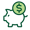 Piggy bank with coin